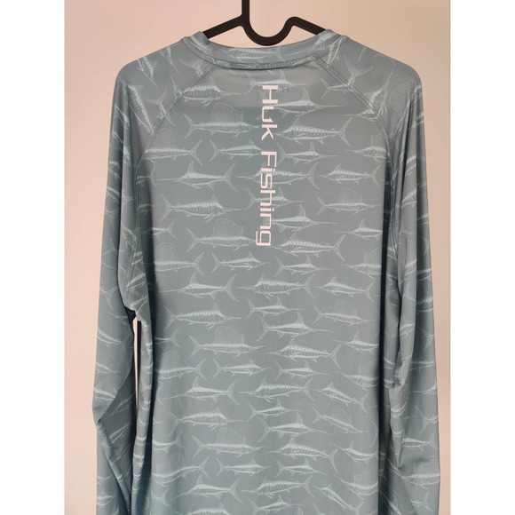 (V) HUK Performance Fishing PATTERN Long Sleeve Hoodie - Men’s LARGE - Picture 8 of 9